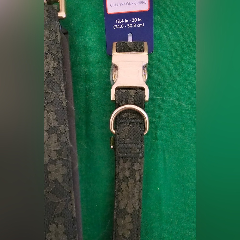 Top Paw Green Lace Dog Collar and Matching Leash (M) - Picture 4 of 6